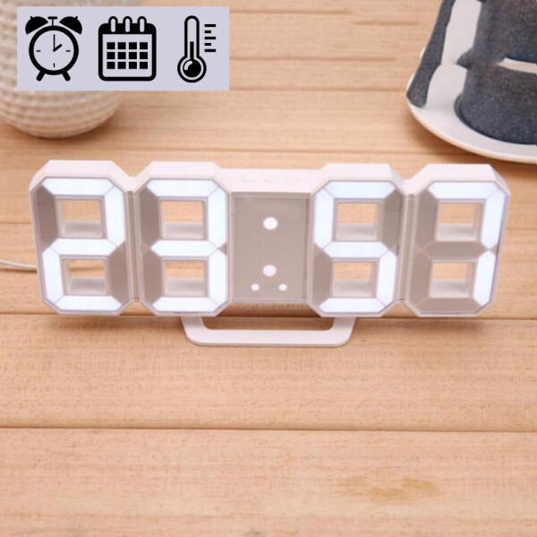 Акция на Электронные LED часы с будильником термометром от USB Caixing CX-2218 белая подсветка от Allo UA
