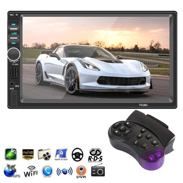

Автомагнитола Lesko 7018G GPS 2 DIN короткая с 7 дюймовым сенсорным экраном+пульт на руль