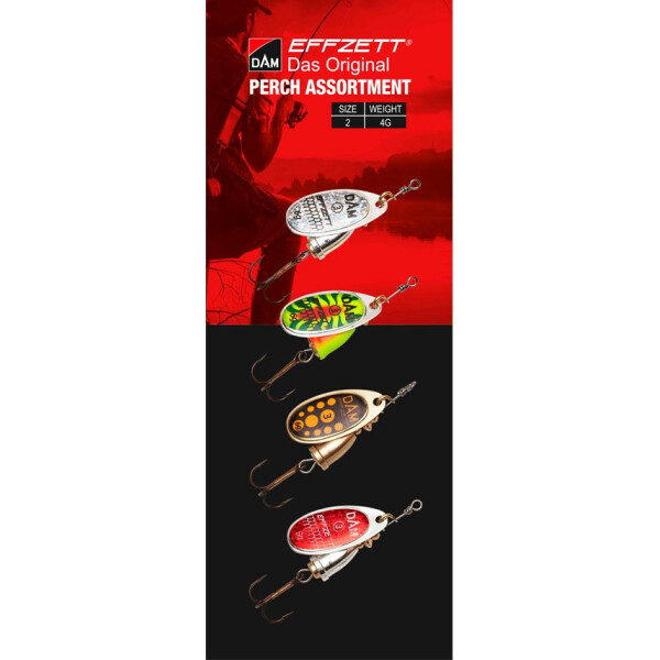 

Блесна-вертушка DAM Effzett Original Assortment Perch 4гр набор-4шт. (60593)