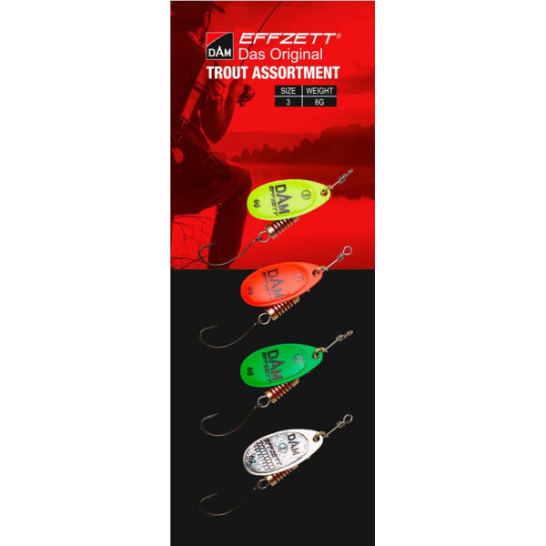 

Блесна-вертушка DAM Effzett Original Assortment Trout 6гр набор-4шт. (60595)