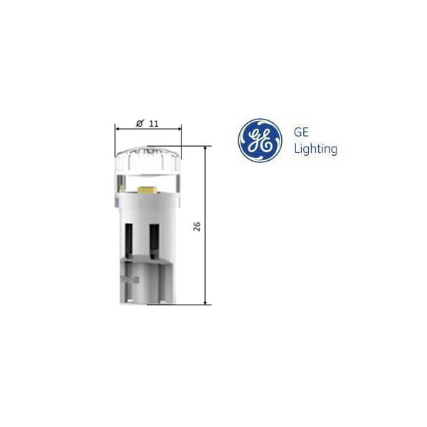

Диодные лампы GE 12V W5W 0,5W 6000K W2,1x9,5d (2 шт./блистер)