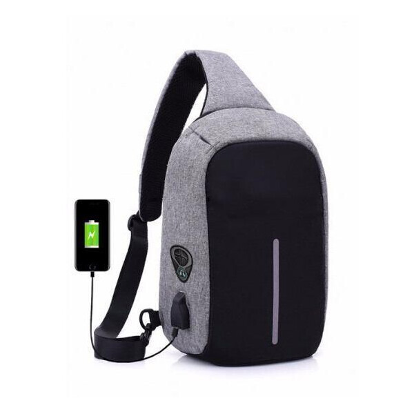 

Однолямочный рюкзак, бананка антивор Bobby mini + USB порт и выход для наушников.