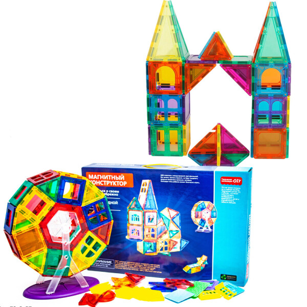 

Магнитный конструктор DIY 686-80E 80 элементов разной формы и цвета с переменными магнитами