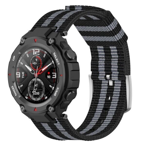

Ремешок UniCase Cloth Nylon для Xiaomi Amazfit T-ReX A1918 - Black / Grey / Black / Grey / Black