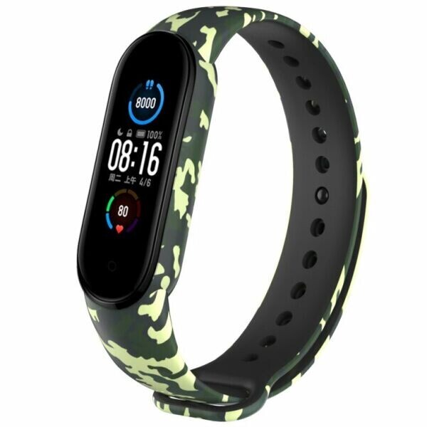 

Ремешок Deexe Style Strap для Xiaomi Mi Band 5 - Green/Camouflage