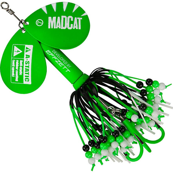 

Блесна-вертушка на сома с двумя лепестками DAM MADCAT A-Static Rattlin' Teaser Spinner 75гр (green) (52432)