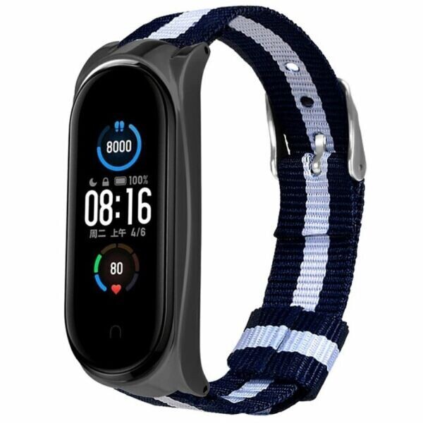 

Ремешок UniCase Nylon для Xiaomi Mi Band 5 - White / Black