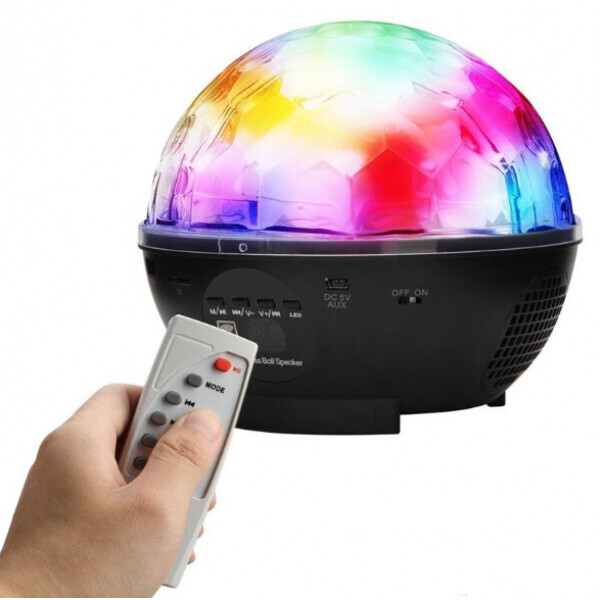 

Диско шар (дискошар) беспроводной аккумуляторный с Bluetooth с пультом ДУ 7 color DMX 512