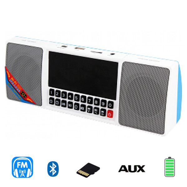 

Портативная колонка Часы USB Радио Bluetooth WSTER WS-1515 BT c FM приёмником Белый