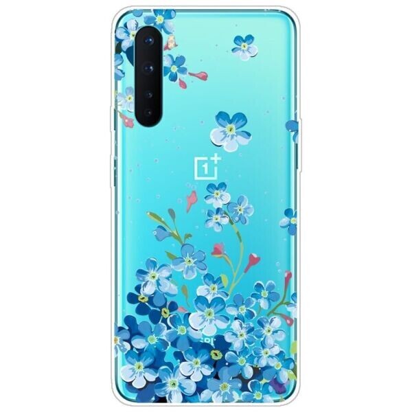 

Силиконовый (TPU) чехол Deexe Pretty Glossy для OnePlus Nord - Blue Flower
