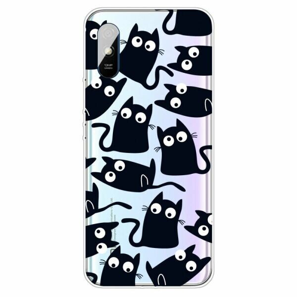 

Силиконовый (TPU) чехол Deexe Pretty Glossy для Xiaomi Redmi 9A - Black Cat