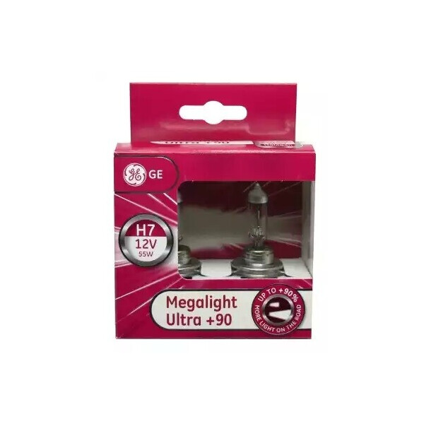 

Автолампа галоген GE H7 55W 12V (2 шт./картонбокс) Megalight Ultra +90%