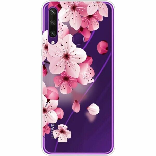 

Силиконовый (TPU) чехол Deexe Pretty Glossy для Huawei Y6p - Flower