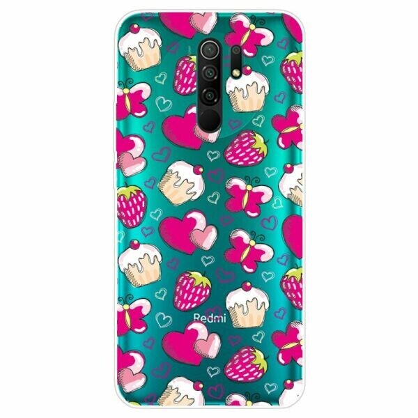 

Силиконовый (TPU) чехол Deexe Pretty Glossy для Xiaomi Redmi 9 - Cake and Strawberry