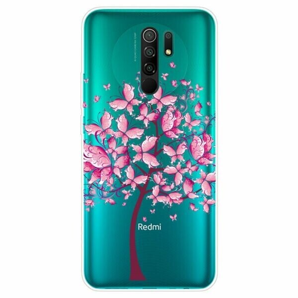 

Силиконовый (TPU) чехол Deexe Pretty Glossy для Xiaomi Redmi 9 - Butterfly Tree