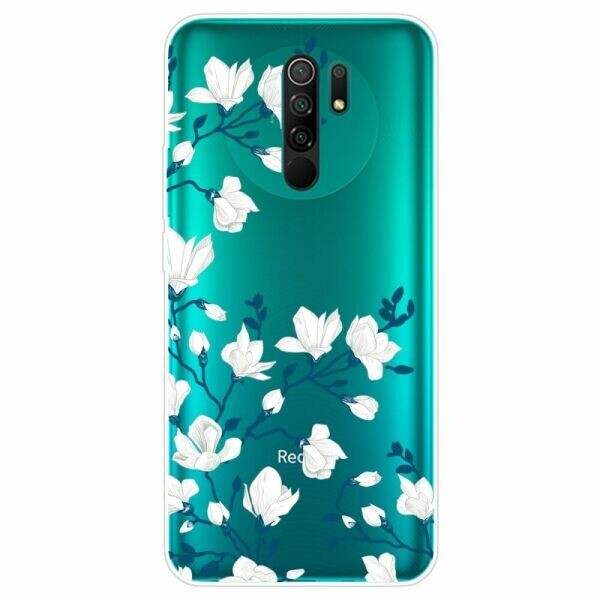 

Силиконовый (TPU) чехол Deexe Pretty Glossy для Xiaomi Redmi 9 - White Flower