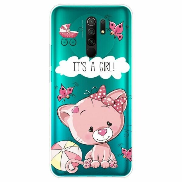 

Силиконовый (TPU) чехол Deexe Pretty Glossy для Xiaomi Redmi 9 - Pink Bear
