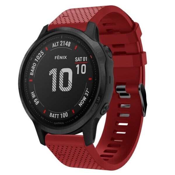 

Ремешок Deexe Dot Strap для часов Garmin Fenix 5s / 6s c креплением QuickFit 20mm - Red