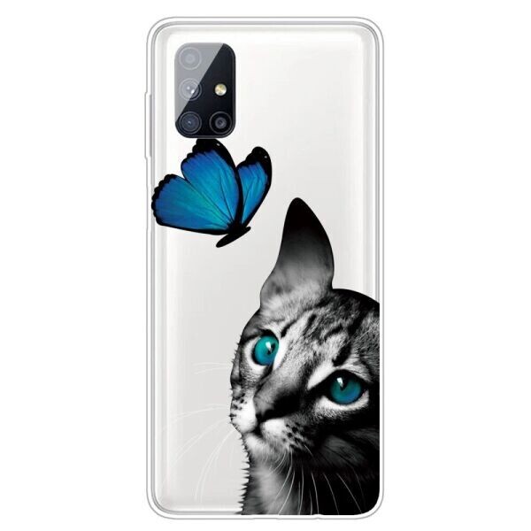 

Силиконовый (TPU) чехол Deexe Pretty Glossy для Samsung Galaxy M51 (M515) - Butterfly and Cat