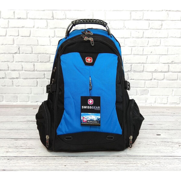 

Рюкзак SwissGear черный с синим + дождевик 85G
