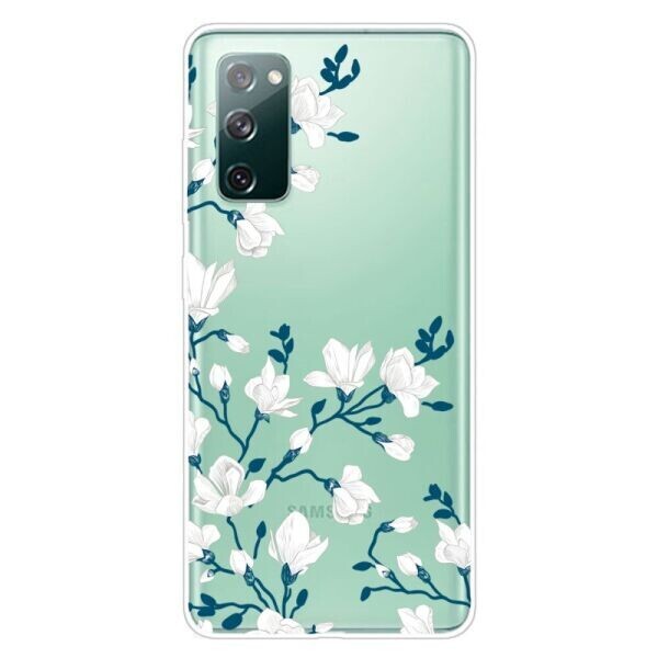 

Силиконовый (TPU) чехол Deexe Pretty Glossy для Samsung Galaxy S20 FE (G780) - White Flowers