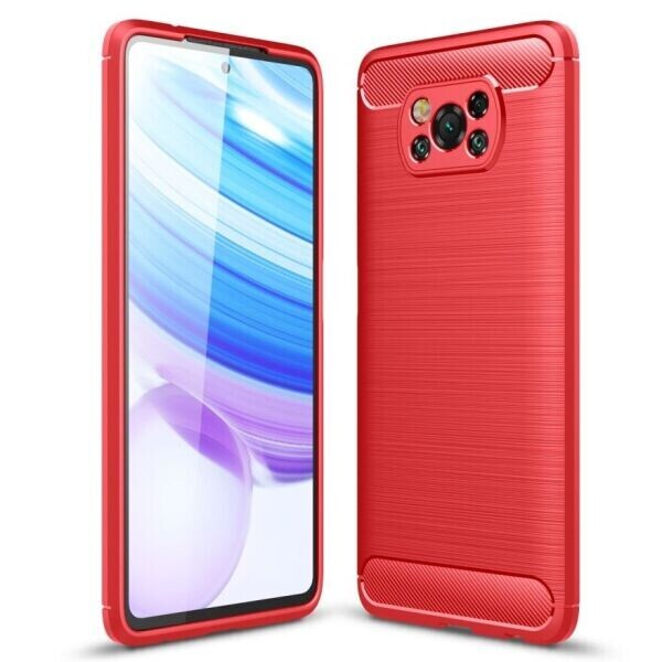 

Защитный чехол UniCase Carbon для Xiaomi Poco X3 - Red