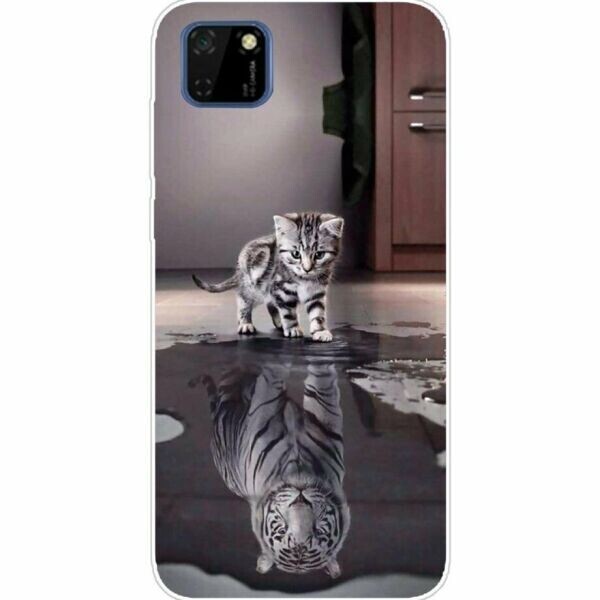 

Силиконовый (TPU) чехол Deexe Pretty Glossy для Huawei Y5p - Cat and Tiger Reflection