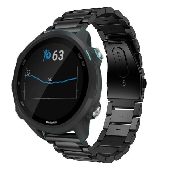 

Ремешок Deexe Stainless Steel для часов Garmin Forerunner 245 / 645, Vivomove 3, Vivoactive 3, Venu c креплением Quick Release 20mm - Black