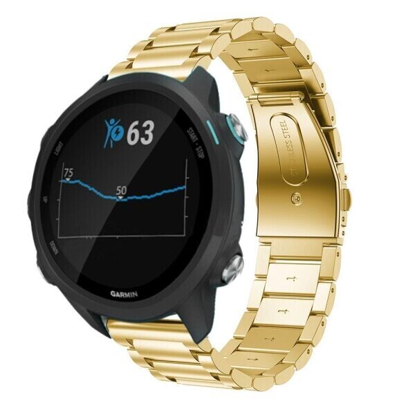 

Ремешок Deexe Stainless Steel для часов Garmin Forerunner 245 / 645, Vivomove 3, Vivoactive 3, Venu c креплением Quick Release 20mm - Gold
