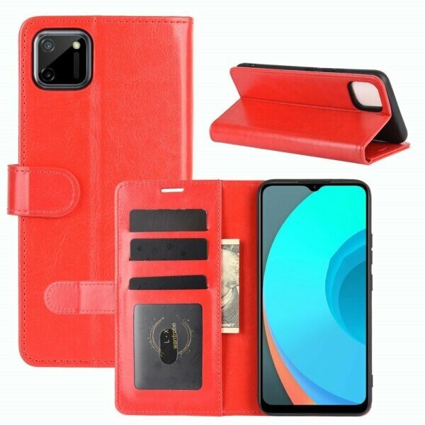 

Чехол-книжка Deexe Wallet Style для Realme C11 - Red