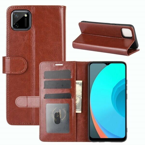 

Чехол-книжка Deexe Wallet Style для Realme C11 - Brown