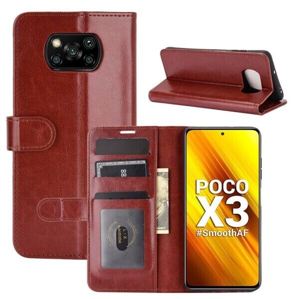 

Чехол-книжка Deexe Wallet Style для Xiaomi Poco X3 - Brown
