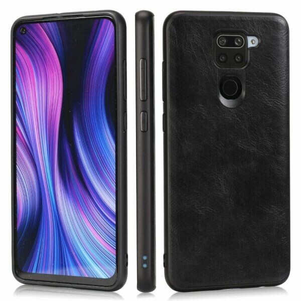 

Защитный чехол Deexe Leather Series для Xiaomi Redmi Note 9 - Black