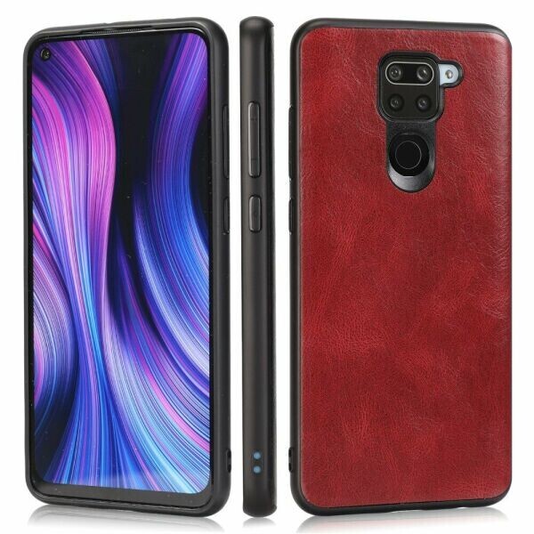 

Защитный чехол Deexe Leather Series для Xiaomi Redmi Note 9 - Red