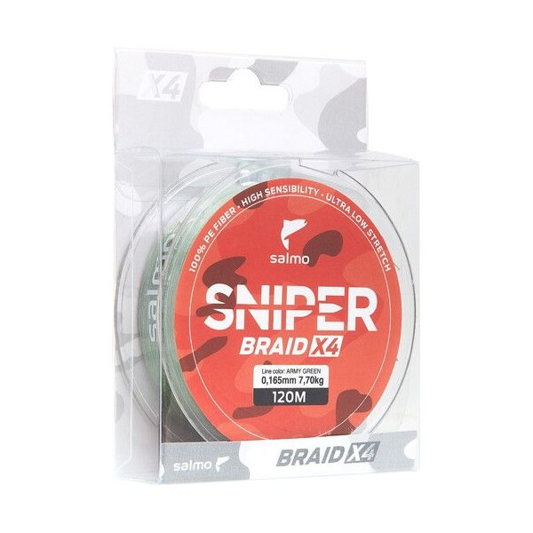 

Жилка плетеная Salmo SNIPER BRAID X4 ARMY GREEN 091/0,166