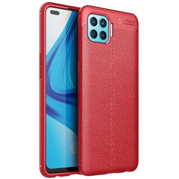 

Защитный чехол Deexe Leather Cover для OPPO Reno 4 lite - Red