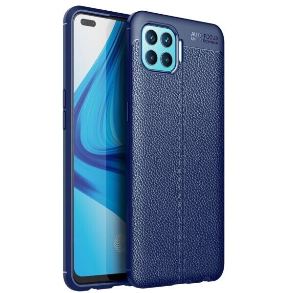 

Защитный чехол Deexe Leather Cover для OPPO Reno 4 lite - Blue