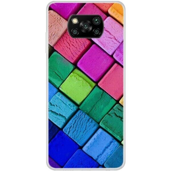 

Силиконовый (TPU) чехол Deexe Life Style для Xiaomi Poco X3 - Colorful Blocks
