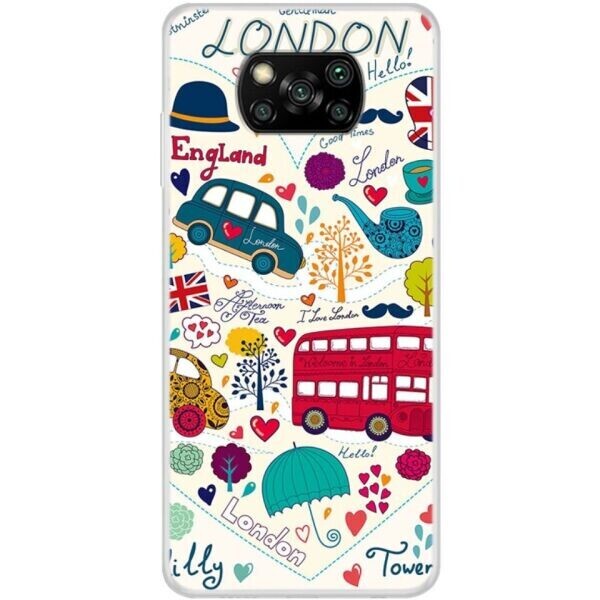

Силиконовый (TPU) чехол Deexe Life Style для Xiaomi Poco X3 - London Elements