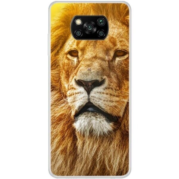 

Силиконовый (TPU) чехол Deexe Life Style для Xiaomi Poco X3 - Lion