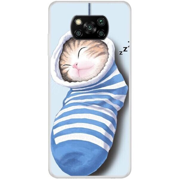 

Силиконовый (TPU) чехол Deexe Life Style для Xiaomi Poco X3 - Sleeping Cat