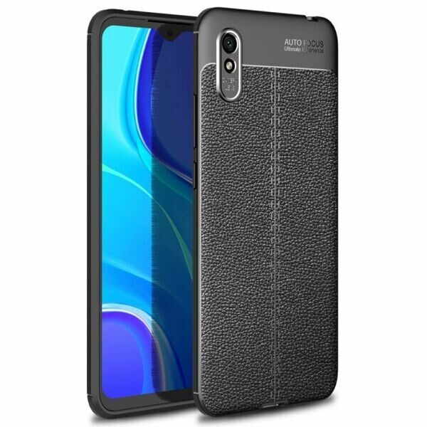 

Защитный чехол Deexe Leather Cover для Xiaomi Redmi 9A - Black
