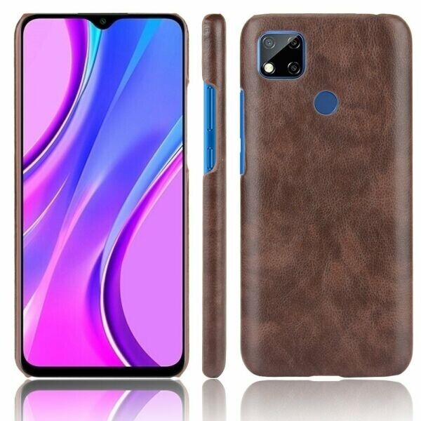 

Защитный чехол Deexe Leather Back Cover для Xiaomi Redmi 9C - Brown