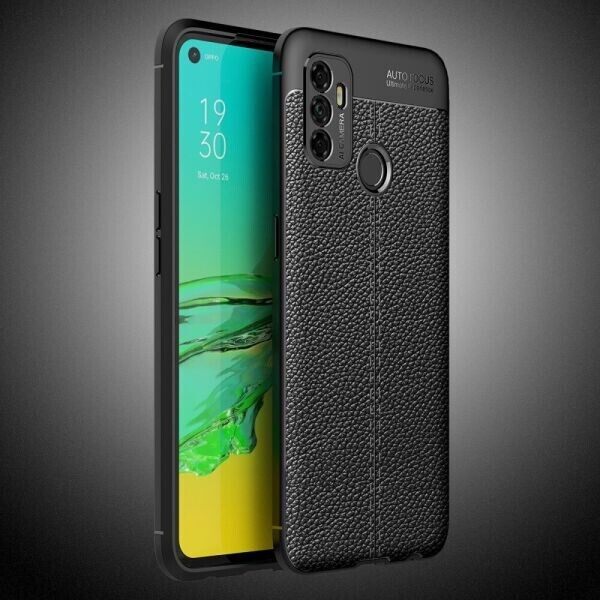 

Защитный чехол Deexe Leather Cover для OPPO A53 - Black