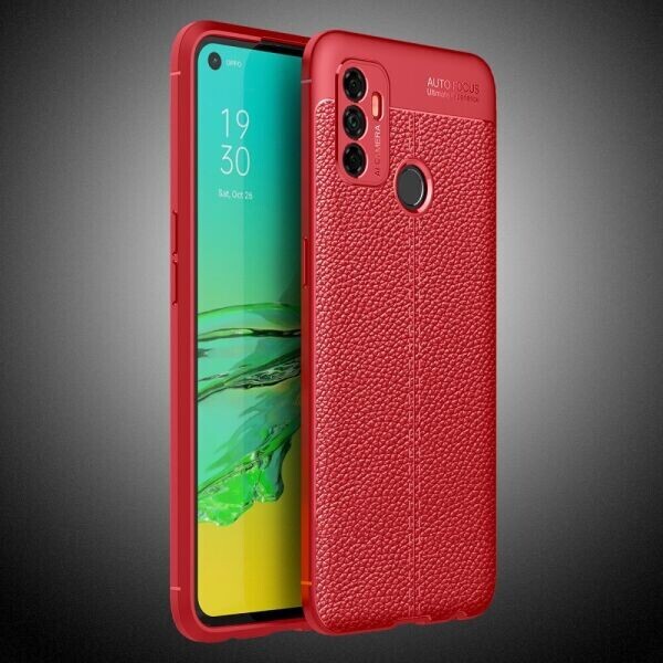 

Защитный чехол Deexe Leather Cover для OPPO A53 - Red