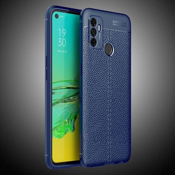 

Защитный чехол Deexe Leather Cover для OPPO A53 - Blue