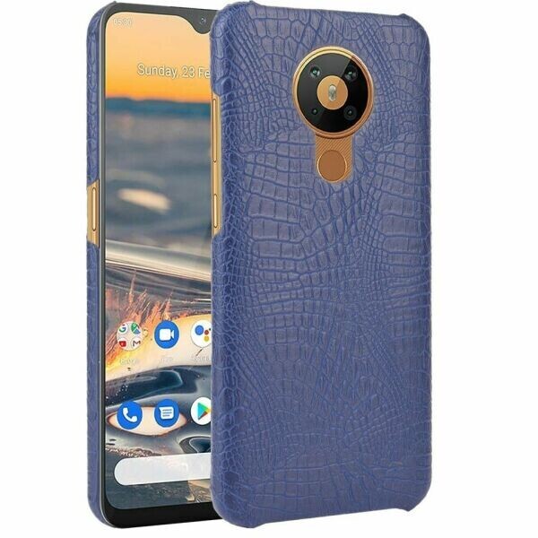 

Защитный чехол Deexe Croco Style для Nokia 5.3 - Dark Blue