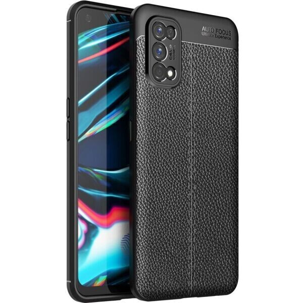 

Защитный чехол Deexe Leather Cover для Realme 7 Pro - Black