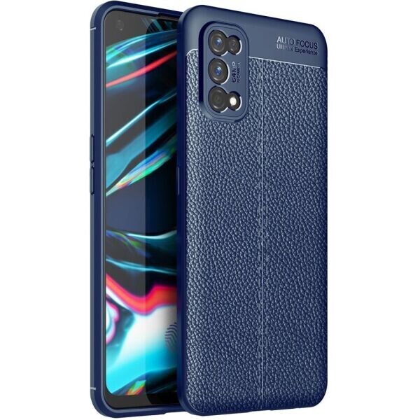 

Защитный чехол Deexe Leather Cover для Realme 7 Pro - Blue