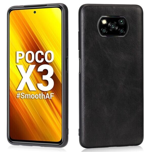 

Защитный чехол Deexe Leather Back Cover для Xiaomi Poco X3 - Black